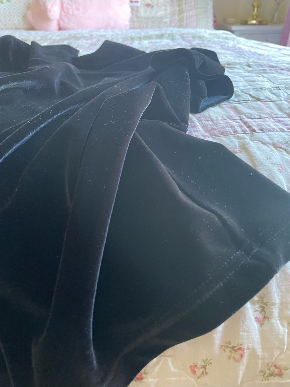 Madewell Black Velvet Top - Plush V-Neck
